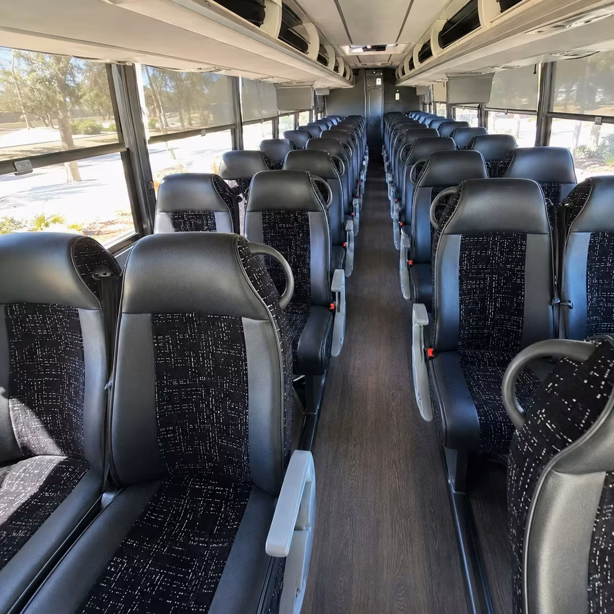 56 passenger charter bus inside